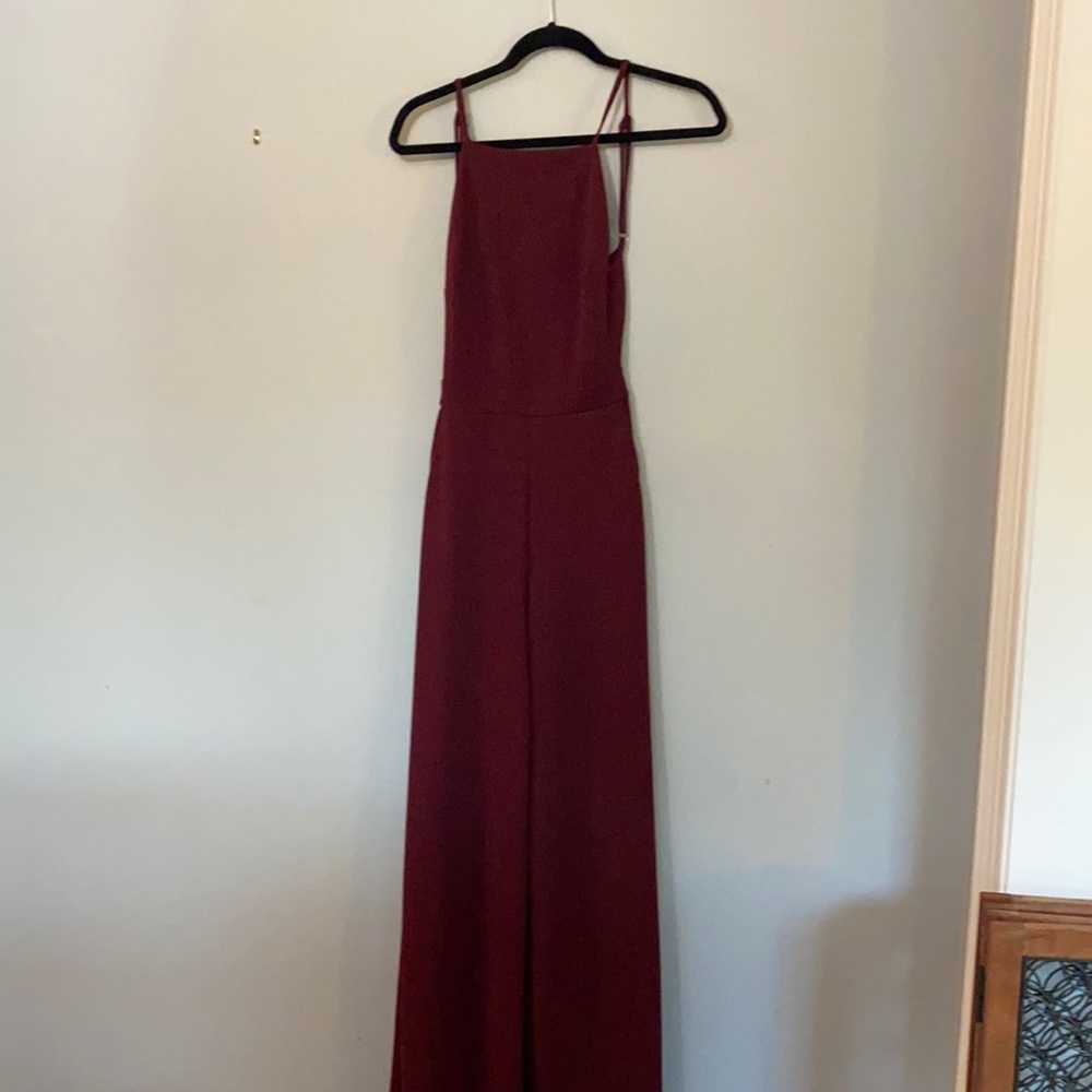 Lulus maroon jumpsuit